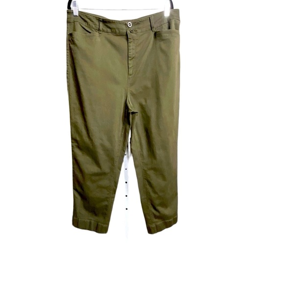 Loft Curvy High Rise Straight Leg Pants in Olive Green - Picture 10 of 10